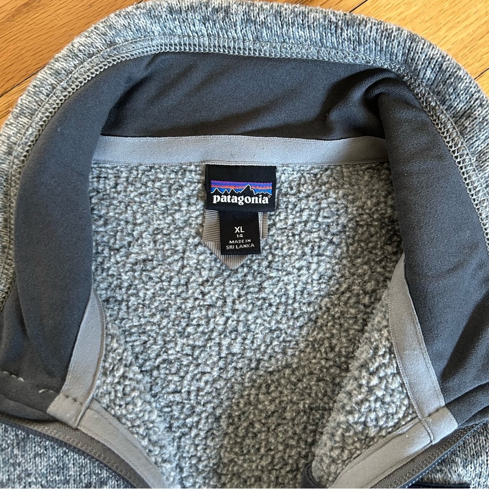 Patagonia kids Better Sweater Quarter Zip Pullover Sweater Heathered Gray XL - Picture 3 of 11
